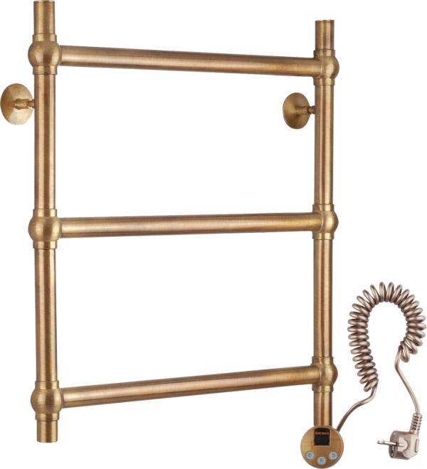 Полотенцесушитель электрический Secado Флоренция 1 65x55 см, подключение справа, бронза, лесенка, латунь