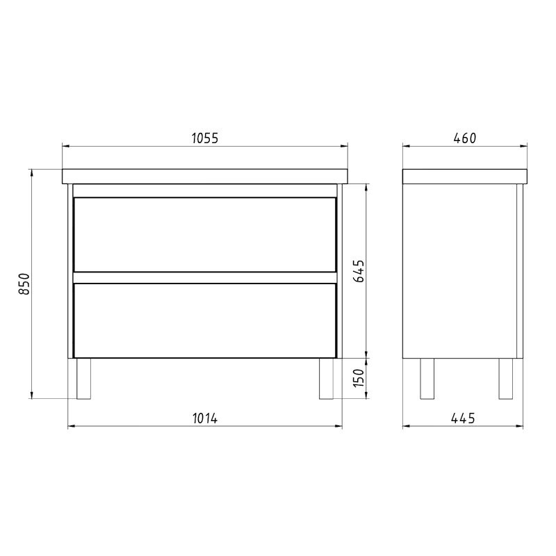 Тумба с раковиной Dreja Luxury Plus 105 подвесная, матовая белая