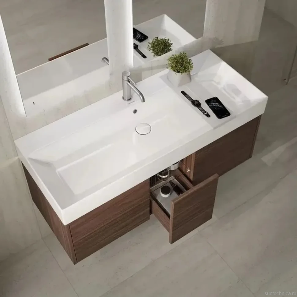 Тумба с раковиной KERAMA MARAZZI Grande 120 структурированный орех