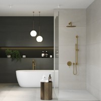 Встраиваемый смеситель для душа и ванны Kludi Bozz 38659N076 брашированное золото