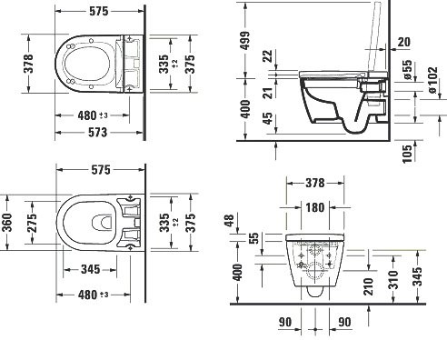 Унитаз подвесной Duravit ME by Starck 2529090000
