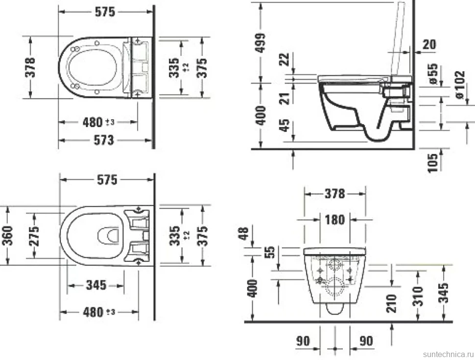 Унитаз подвесной Duravit ME by Starck 2529090000
