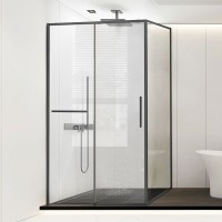 Душевой уголок Vincea Slim Soft VSR-1SS1011CLGM 110х100, профиль вороненая сталь, стекло прозрачное