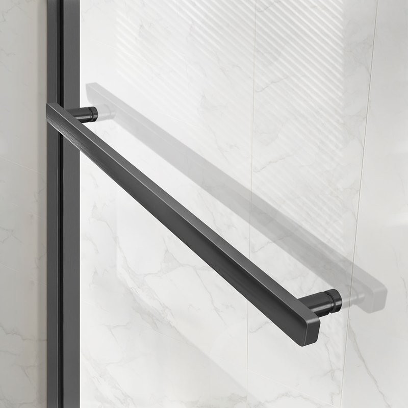 Душевой уголок Vincea Slim Soft VSR-1SS1011CLGM 110х100, профиль вороненая сталь, стекло прозрачное