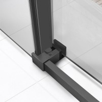 Душевой уголок Vincea Slim Soft VSR-1SS1011CLGM 110х100, профиль вороненая сталь, стекло прозрачное