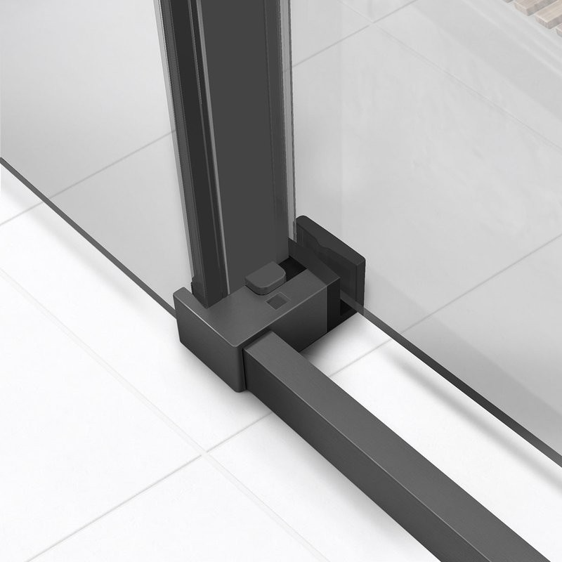 Душевой уголок Vincea Slim Soft VSR-1SS1011CLGM 110х100, профиль вороненая сталь, стекло прозрачное