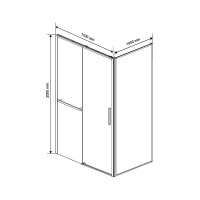 Душевой уголок Vincea Slim Soft VSR-1SS1011CLGM 110х100, профиль вороненая сталь, стекло прозрачное