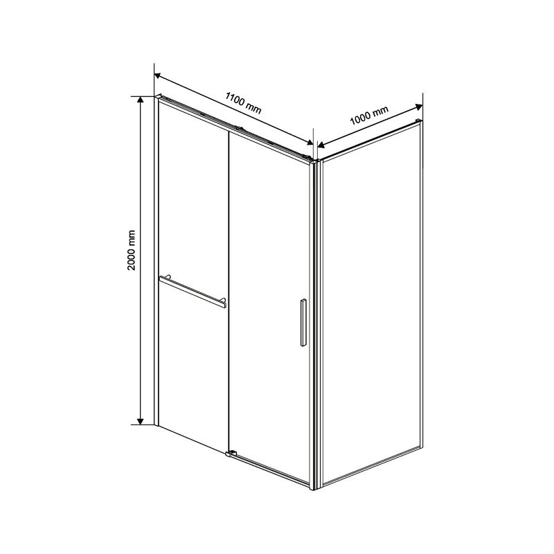 Душевой уголок Vincea Slim Soft VSR-1SS1011CLGM 110х100, профиль вороненая сталь, стекло прозрачное