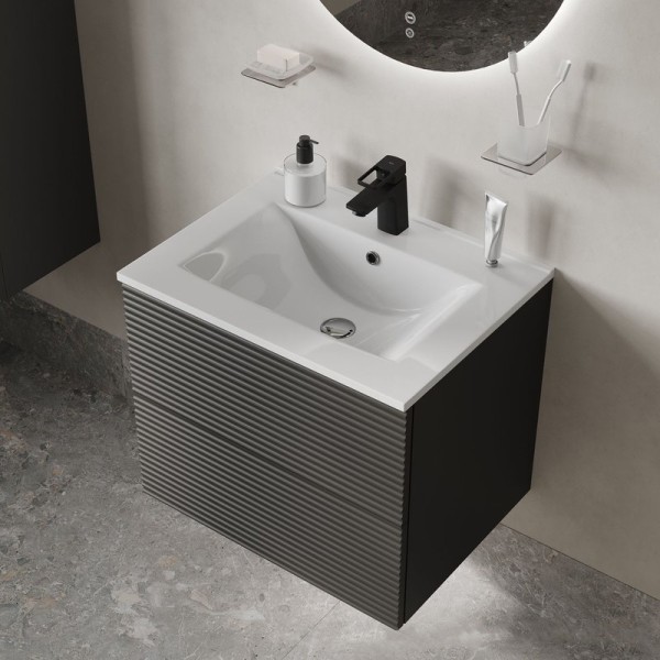 Тумба под раковину подвесная IDDIS, 60 см, темно-серый, Bild,  BIL60G0i95