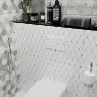 Система инсталляции для унитазов Lavinia Boho RelFix 77010058 5 в 1 с кнопкой смыва и дозатором, белый мрамор
