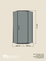 Душевая перегородка Niagara Eco NG-1010-14DT (100x100x190 см)