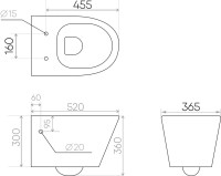 Унитаз подвесной Creo Creo CR1100R безободковый, с микролифтом