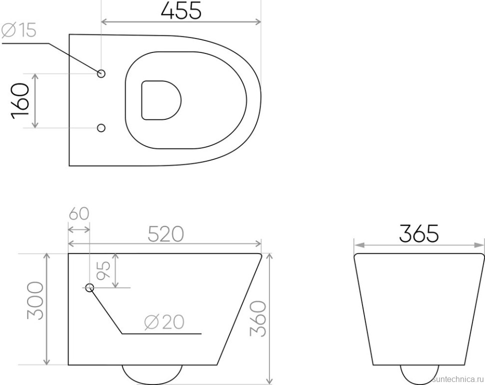 Унитаз подвесной Creo Creo CR1100R безободковый, с микролифтом
