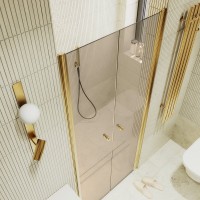 Душевая дверь в нишу Maybahglass MGD-441-3 99 см, профиль матовое золото, стекло бронза