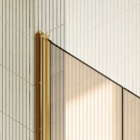 Душевая дверь в нишу Maybahglass MGD-441-3 99 см, профиль матовое золото, стекло бронза