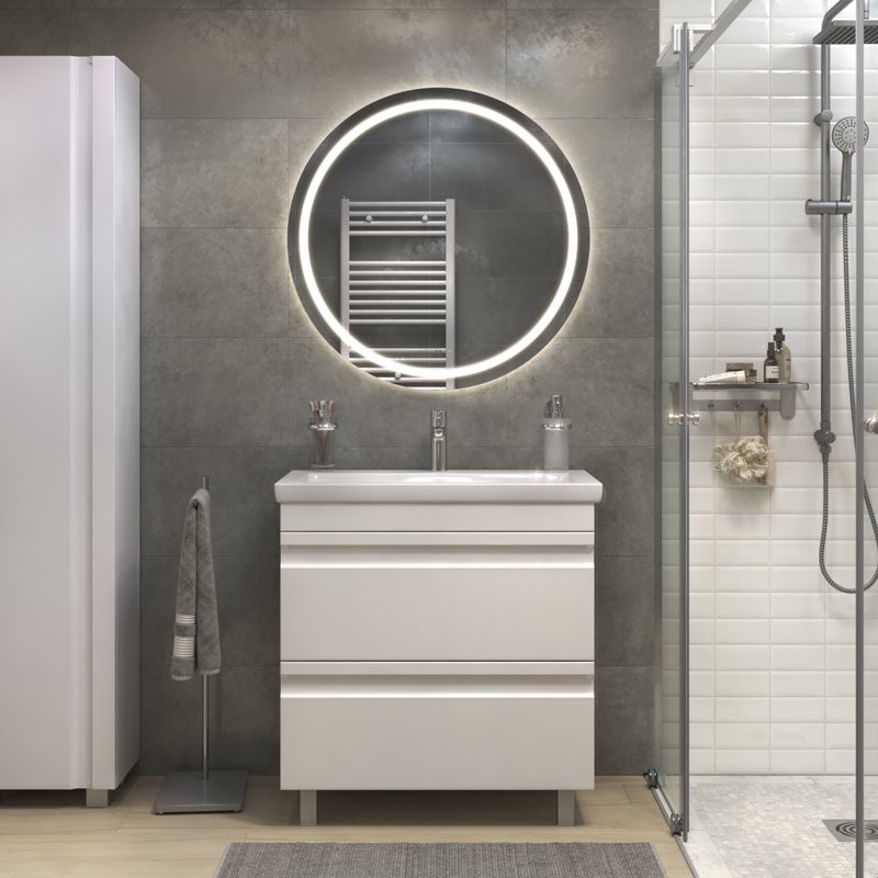 Мебель для ванной комнаты Vigo Holly 80 напольная, белая, раковина Como 80