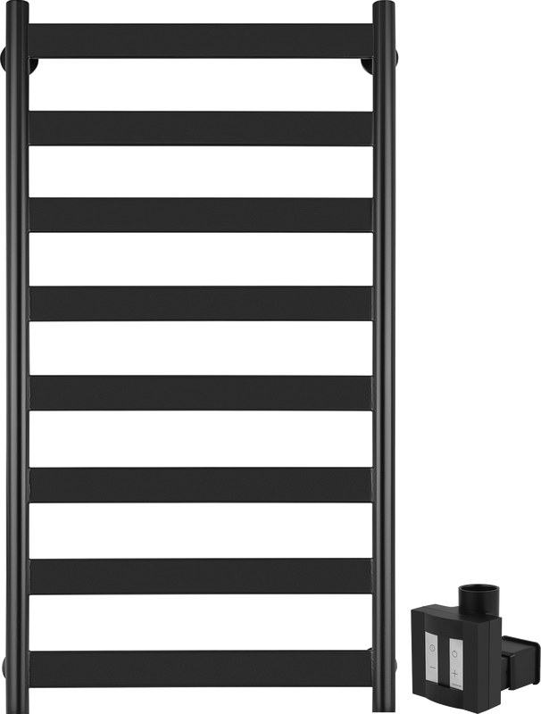 Полотенцесушитель электрический Secado Комано 2 , 105x55 см, скрытое подключение справа, матовый черный, лесенка