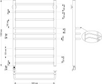 Полотенцесушитель электрический Secado Триест 4603777478513 105x55 см, подключение слева, бронза, лесенка, латунь