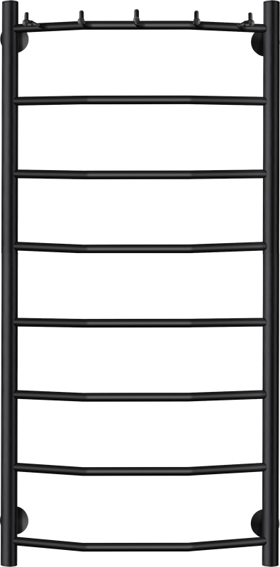 Полотенцесушитель водяной Secado Милан 1 К 100x55 см, матовый черный, лесенка