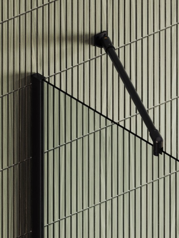 Душевая перегородка Maybahglass MGD-1418-6ш 99 см, профиль черный, стекло прозрачное