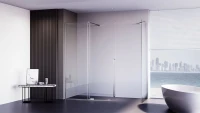 Душевой уголок Veconi Premium Trento PTC-SP-50CH 150х80 см, профиль хром, стекло прозрачное