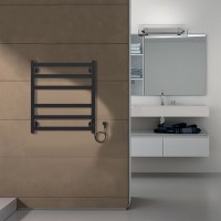 Полотенцесушитель Azario PALERMO 500/600 электрический ЧЕРНЫЙ R 6 пер.
