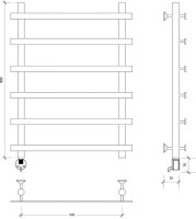 Полотенцесушитель электрический Secado Понтида 1, L 80x60 см, подключение слева, матовый черный, лесенка