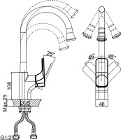 Смеситель для кухни D&K Kunste DA1432913 с гибким изливом