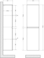Шкаф-пенал для ванной Art&Max Elegant 150 ниагара Шкаф-пенал для ванной Art&Max Elegant 150 ниагара