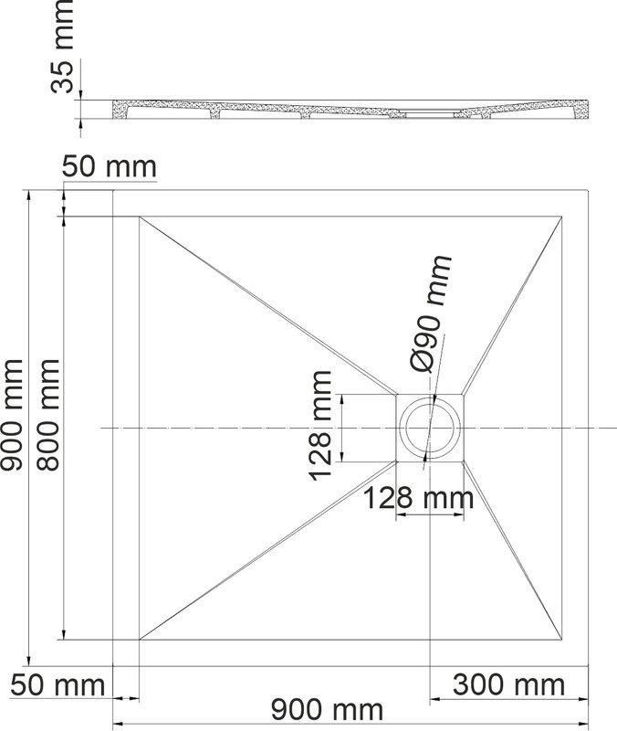 Поддон для душа Wasserkraft Dill 61T03 90x90, с сифоном