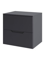 Тумба с раковиной Orange Line 60 подвесная, 2 ящика, матовый графит с раковиной B02-460W