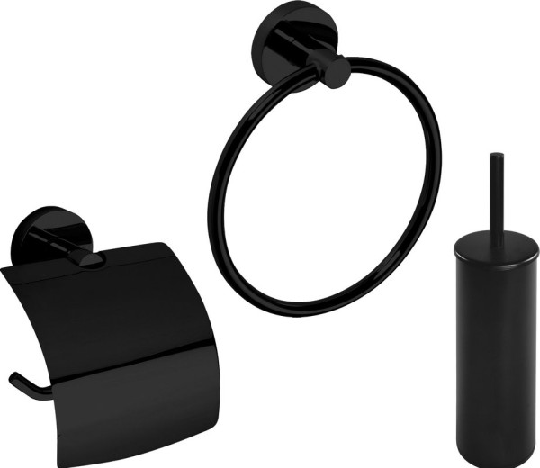 Набор Полотенцедержатель Bemeta Dark + Ершик + Держатель