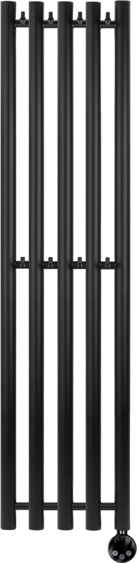 Полотенцесушитель электрический Secado Бергамо 5К 1500/280 150x30 см, подключение справа, матовый черный, I-образный