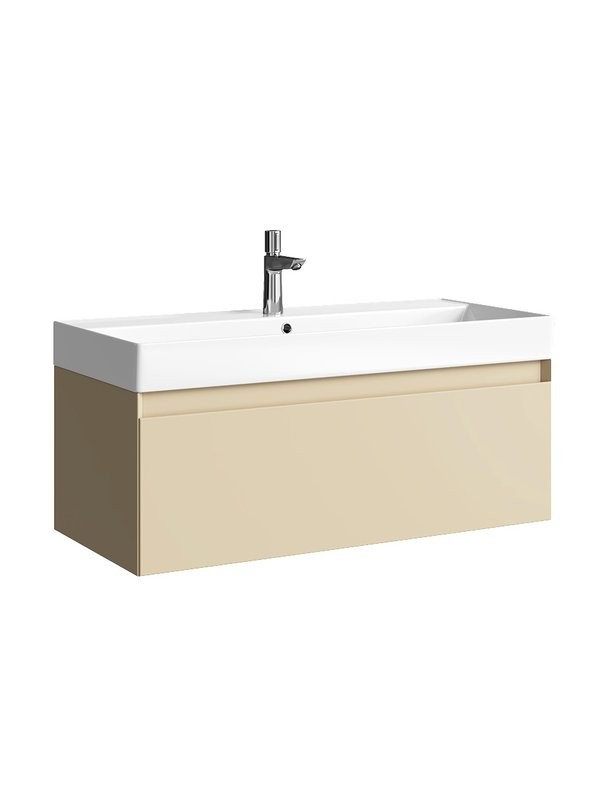 Тумба с раковиной Aqwella 5 stars Geometria 100 подвесная, 1 ящик, морская дюна