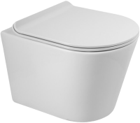 Унитаз подвесной BelBagno Flay-r BB053CHR безободковый, крышка BB901SC с микролифтом