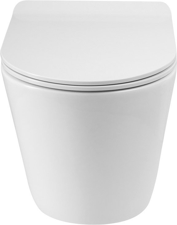 Унитаз подвесной BelBagno Flay-r BB053CHR безободковый, крышка BB901SC с микролифтом