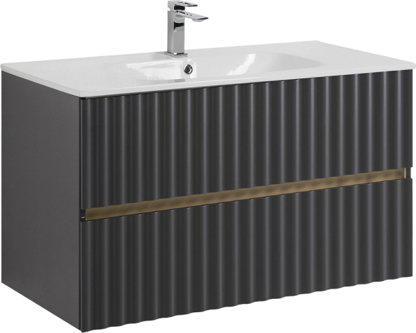 Тумба под раковину Art&Max Elegant 100 подвесная, серая матовая