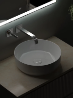 Тумба с раковиной Sancos Snob R 80 см, beige soft, столешница бежевая, раковина CN6022