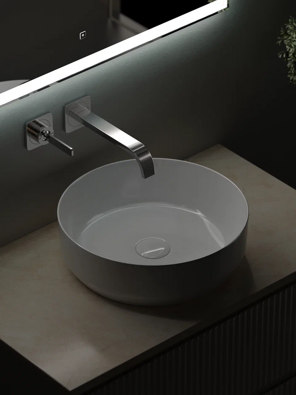 Тумба с раковиной Sancos Snob R 80 см, beige soft, столешница бежевая, раковина CN6022
