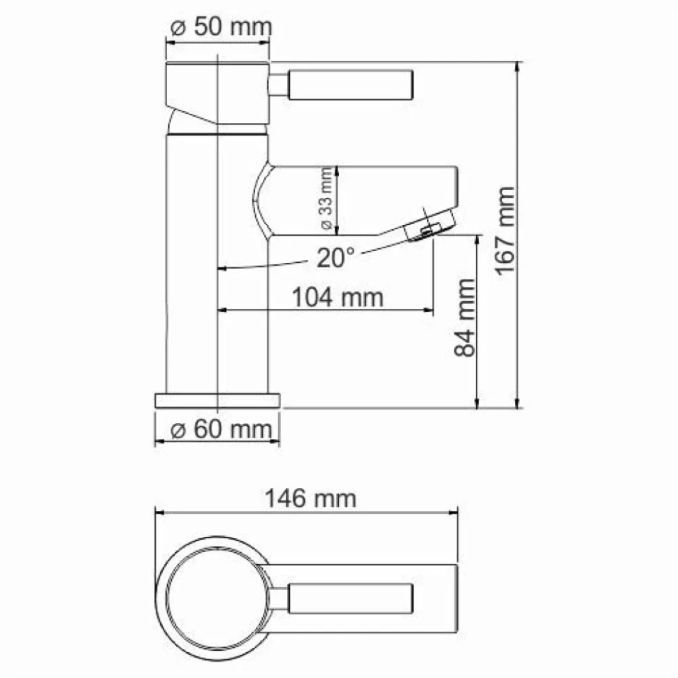 Термостатический смеситель Wasserkraft Main 4103 Thermo для раковины