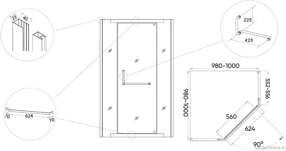 Душевой уголок Veconi Rovigo RV-36B 100x100