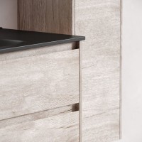 Мебель для ванной комнаты Sancos Libra Floor 120 дуб галифакс натуральный, двойная черная раковина CN7004MB