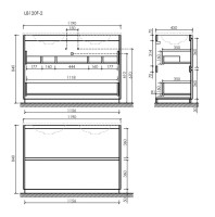 Мебель для ванной комнаты Sancos Libra Floor 120 дуб галифакс натуральный, двойная черная раковина CN7004MB