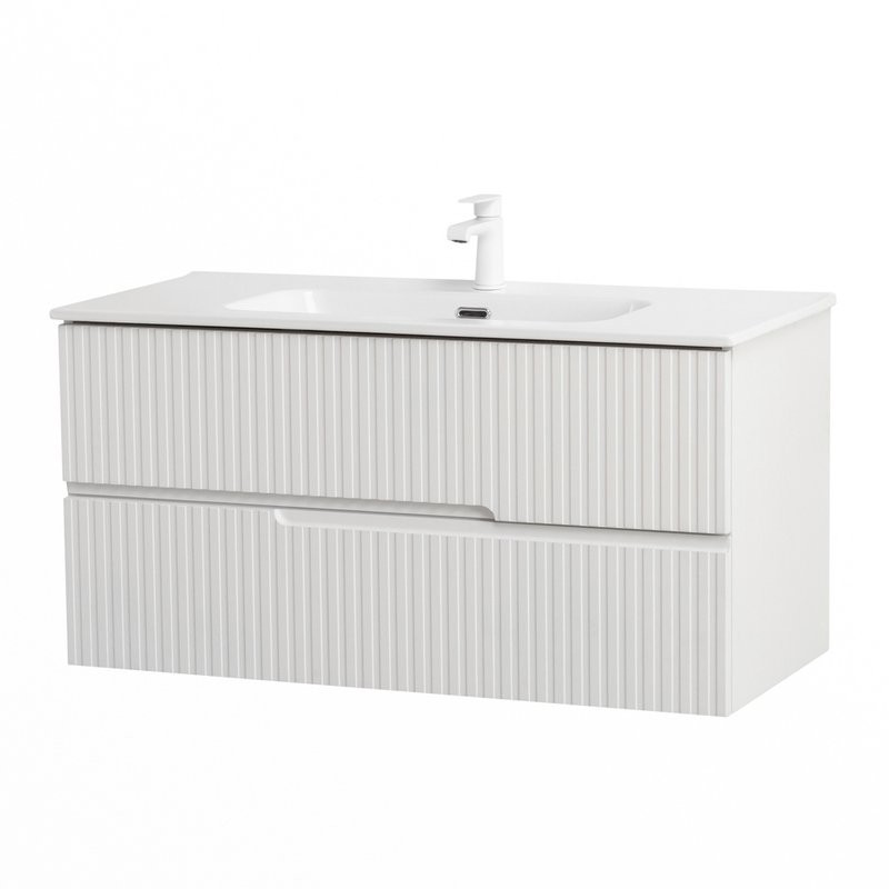 Мебель для ванной комнаты Cezares Duet 100 ясень белый софт, раковина Cezares CZR-8095-100