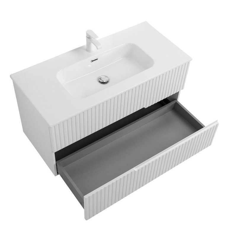 Мебель для ванной комнаты Cezares Duet 100 ясень белый софт, раковина Cezares CZR-8095-100