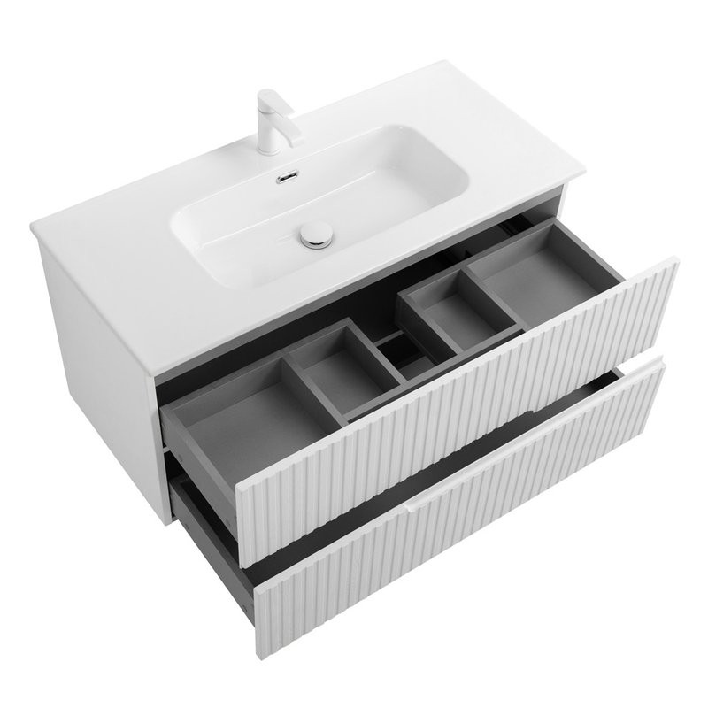 Мебель для ванной комнаты Cezares Duet 100 ясень белый софт, раковина Cezares CZR-8095-100