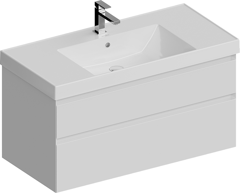 Мебель для ванной комнаты KERAMA MARAZZI Cubo 100 подвесная, белая матовая