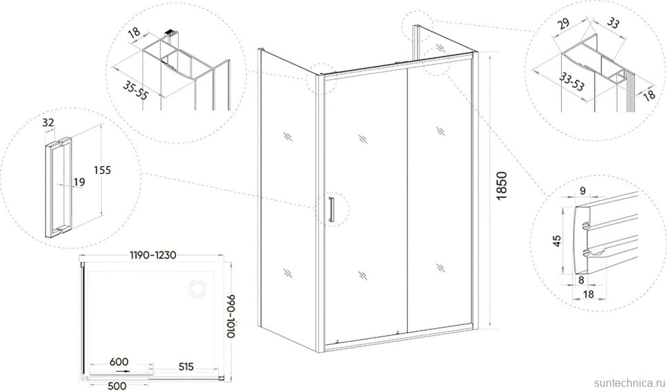 Душевой уголок Veconi Rovigo RV-046 120x100