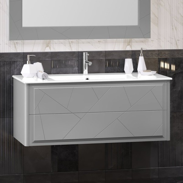 Тумба под раковину Opadiris Луиджи 120 подвесная, серая матовая