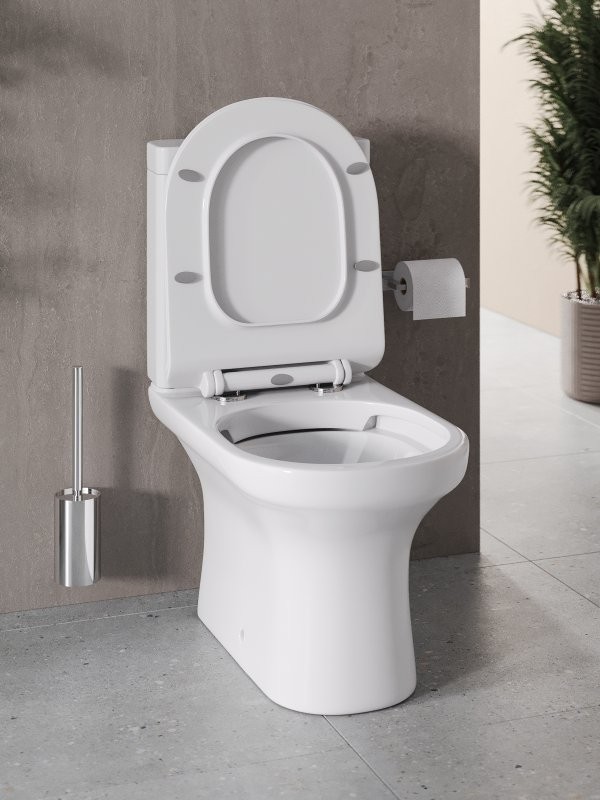 Унитаз-компакт напольный Agger AT04000 безободковый, с микролифтом